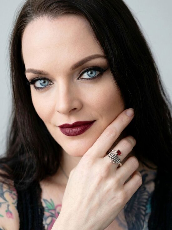 Artisan Jewelry - Artisan ✦ Skeleton Hand Garnet Heart Ring ✦ Sterling Silver Goth Punk Size 8 NWT